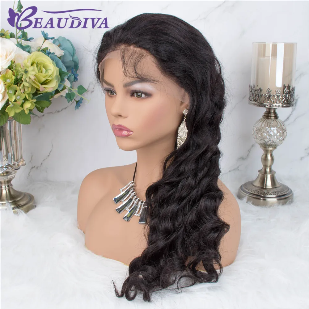 Beaudiva 360 парик из натуральных волос на кружевной основе, предварительно выщипанный с детскими волосами, свободный волнистый парик 360 кружевных фронтальных париков