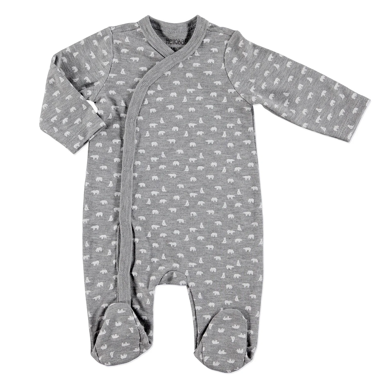 

ebebek HelloBaby Little Cute Paws Bear Printed Baby Footed Romper