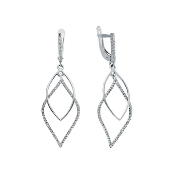

Silver earrings with cubic zirconia sunlight sample 925 test