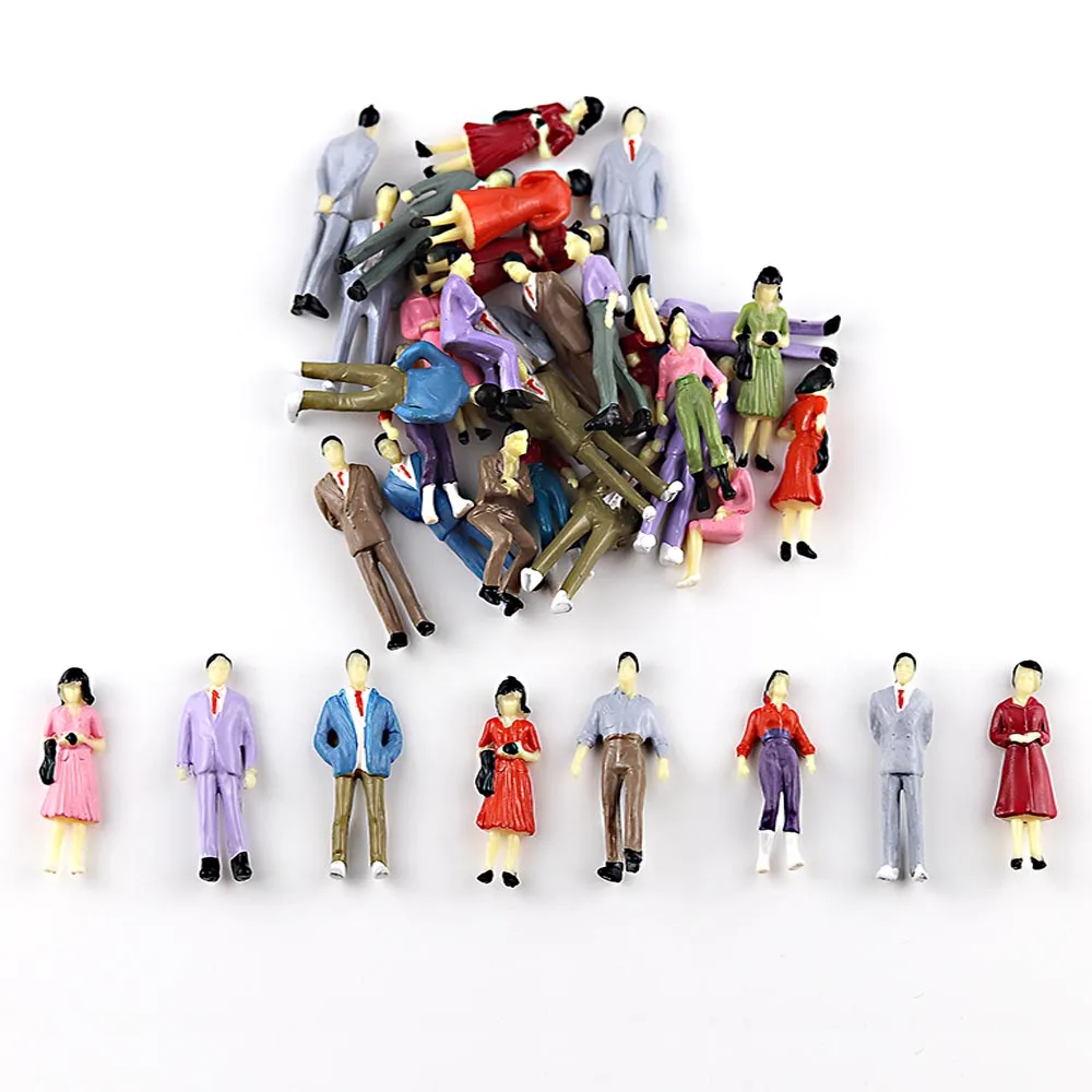 1:50 Scale Model People Painted Miniature Stand-Sitting Figures ABS Diorama For Building Train Layout Scence Accessories 20 Pcs 6