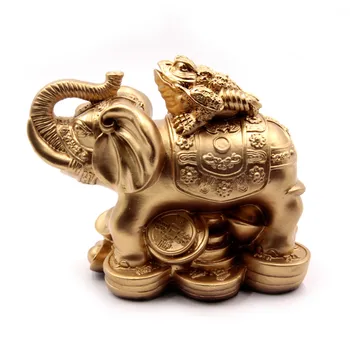 

Toad of wealth on the elephant symbol of prosperity and abundance 13 cm-16 cm 950gr
