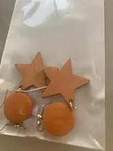 Pendientes de plata de ley 925 con forma de estrella para mujer, aretes largos de madera, estilo Retro, 18