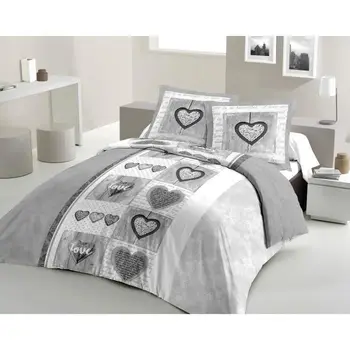 

LOVELY HOME comforter Set cotton SWEET HEART Gray 200x200cm