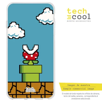 

FunnyTech®Stand case for Samsung Galaxy S6 Silicone Edge design design Nintendo Super Mario 8-Bit vers.4