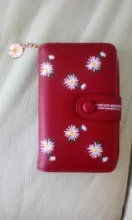 Las mujeres carteras largas 2021 diseño de moda bordado Daisy titular de la tarjeta de gran capacidad monedero PU cremallera Simple dinero bolso billeteras