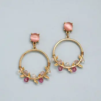 

Earrings jewelery leaf (Lock-Carnation, jewelery alloy, golden) 52755