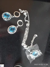 Colgante de cristal plateado de Ley 925 para mujer, collar, pendientes, conjunto de joyería nupcial, joyería 2021