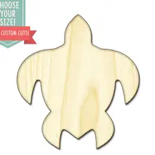 Морская черепаха вырезанная-на заказ Выберите свой размер-лазерная резка Деревянные Художественные товары для рукоделия Настенный декор свадебный детский DCS0236