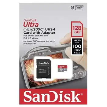 

Card ultra android microsd xc UHS-I + sd adapter sandisk-128gb-class 10 - 100 mb/s