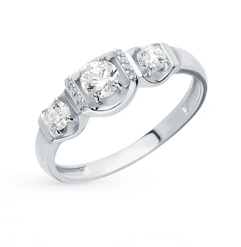 

Silver ring with cubic zirconia sunlight sample 925