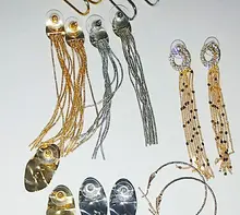 Lote de pendientes de goma para hacer joyas, 100 unidades