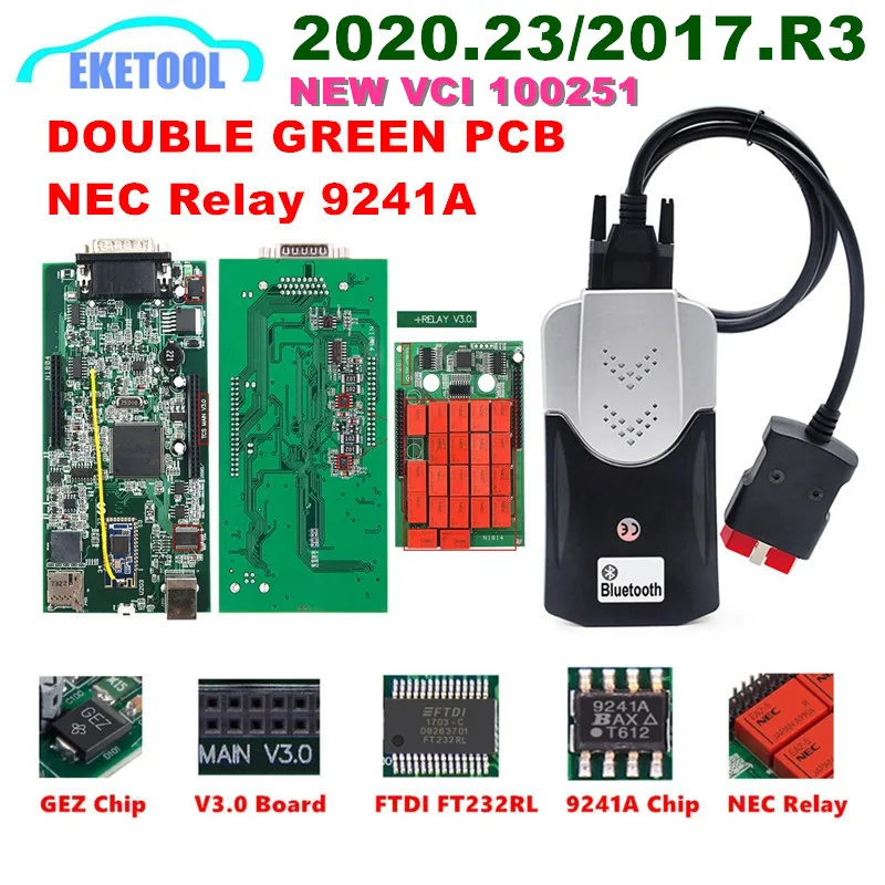 Multidiag Pro+ 2020.23 V3.0 Dual PCB NEC Relays 9241A Chips TCS OBD2 Scanner New VCI DS150e 100251 2017/R3 |