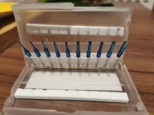 XCAN-Juego de brocas de grabado, Nano Blue Coated brocas de rebajadora de CNC, cortador de fresado de corte, vástago de 1/8 , herramientas de fresado de carburo