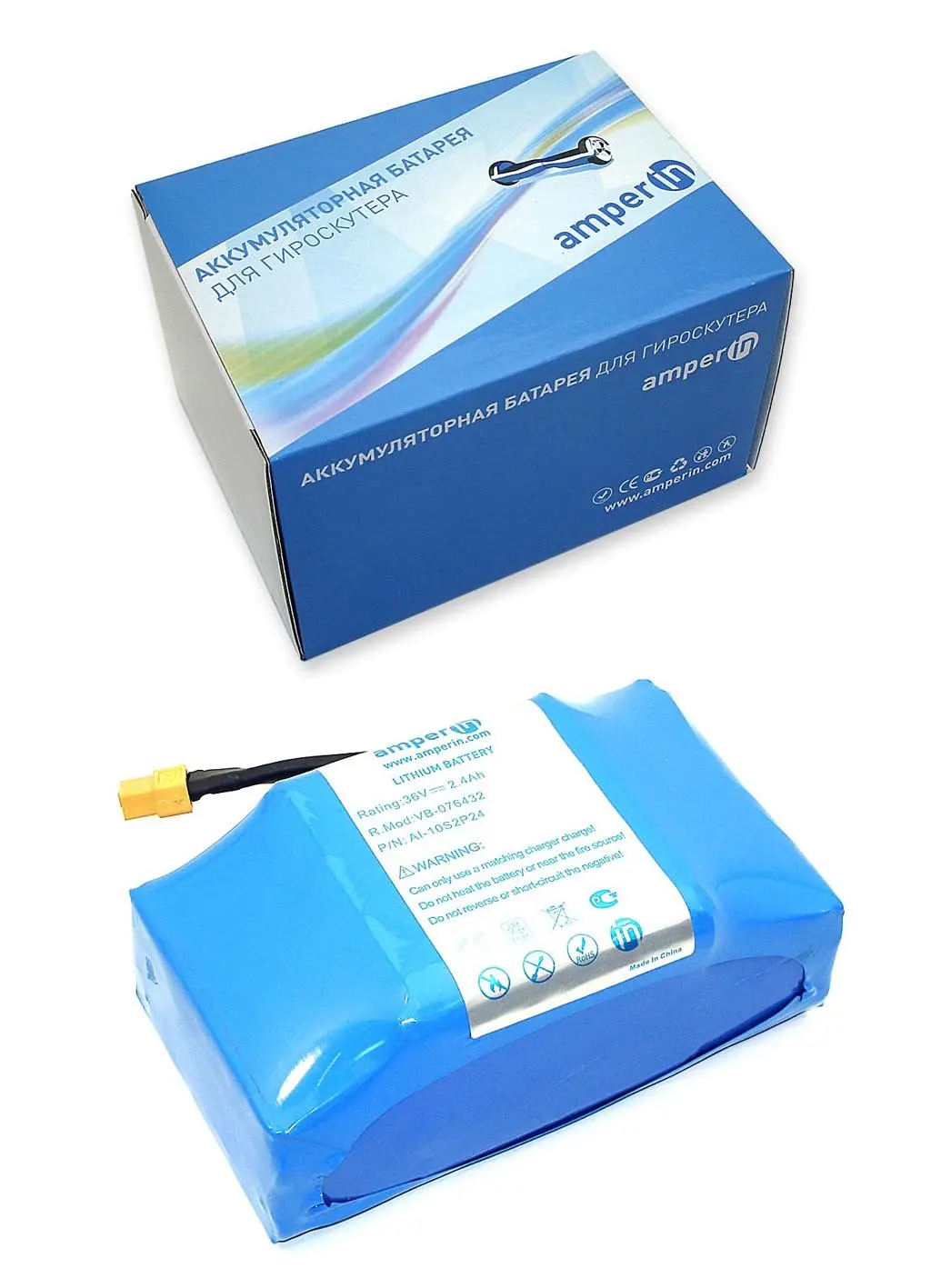 Аккумулятор Amperin 10S2P для гироскутера 36V 2.4Ah Li-ion | Электроника