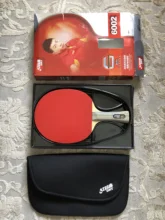 DHS-raqueta de tenis de mesa profesional con Hurricane 8 y goma de arco de estaño FL, Mango para sacudir, palo de Ping Pong con funda, 6002