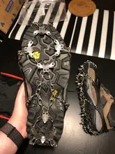 18 dientes hielo nieve crampones antideslizante escalada pinza zapato cubre Spike zapatos de acero inoxidable nieve antideslizante de la cubierta del zapato Crampon