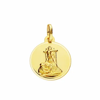 

Medal 18k gold Virgin Angustias 16mm. Smooth bezel [AA2567]