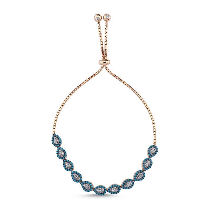 

Silver 925 Sterling Drop Zircon Stone Lift Bracelet