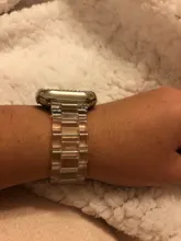 Funda con correa para apple Watch 6, 5, 4, banda de 42mm y 38mm, correa de acero transparente para iwatch 6 series 5 4 3/2, banda de reloj de 44mm y 40mm