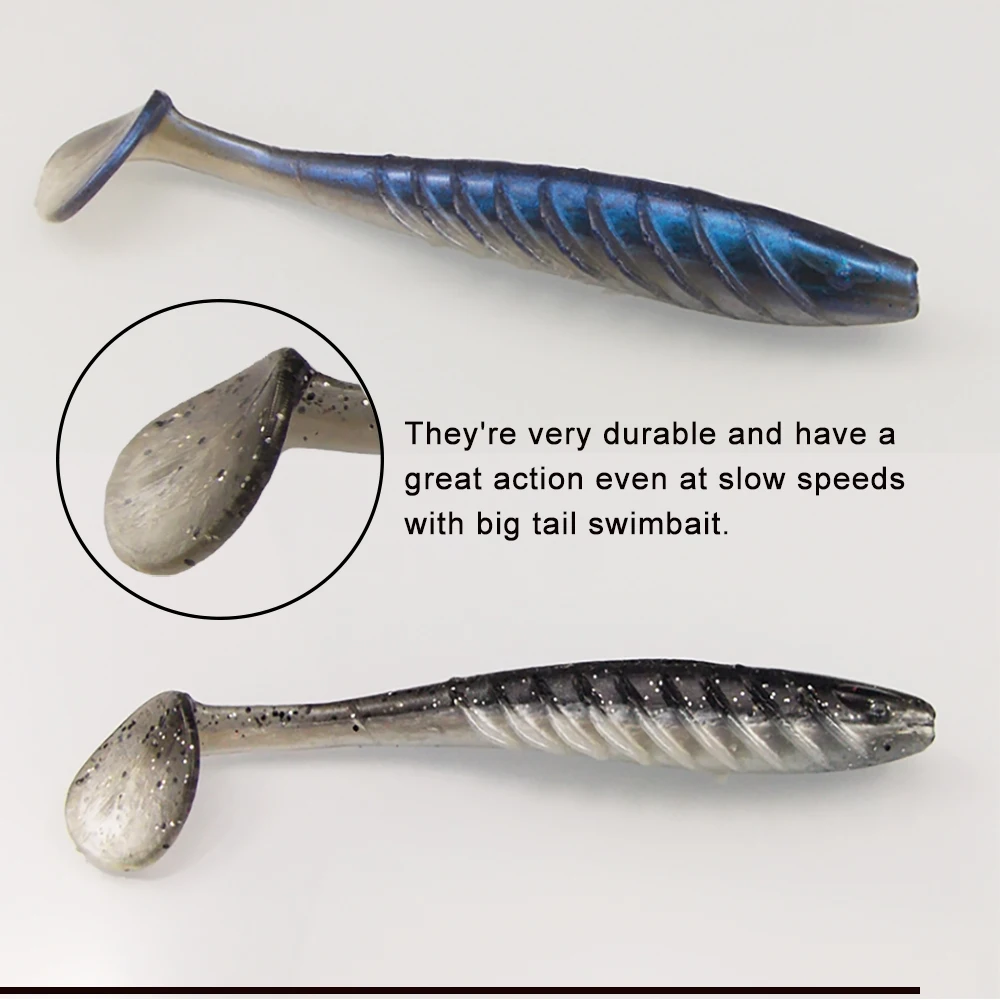 ESFISHING Soft Silicone Bait Ripple Shad 100mm 125mm For Pike Bass Fishing T Tail Jigging Pesca Artificial Fishing Lure Tackle ESFISHING Soft Silicone Bait Ripple Shad 100mm 125mm For Pike Bass Fishing T Tail Jigging Pesca Artificial Fishing Lure Tackle