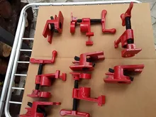Wood Gluing Clamp-Set Quick-Release Heavy-Duty Metal Wide-Base 3/4