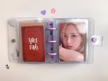 MINKYS Kawaii brillante Mini Bling bolsillo 3 Ring Binder diario cuaderno diario del programa DIY libro de fotos coreano papelería de la escuela