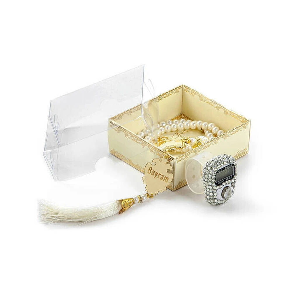 IQRAH Zikirmatic Set with Pearl Rosary for Mother's Day for Mother's Day-Gold Color
