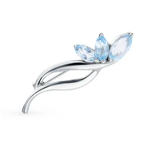 Серебряная брошь с топазами SUNLIGHT проба 925