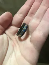 De acero de titanio anillos de dragón negro y hombre en azul regalos de boda banda de tamaño 6-12