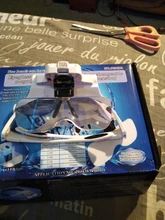 Gafas de aumento con luz LED y soporte para la cabeza, lupa de lectura manos libres para joyería, lupa artesanal