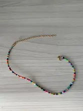 10 unids/set Color caramelo bohemio hecho a mano cuentas de arco iris gargantilla collar de satélite collares de joyería de moda para mujer