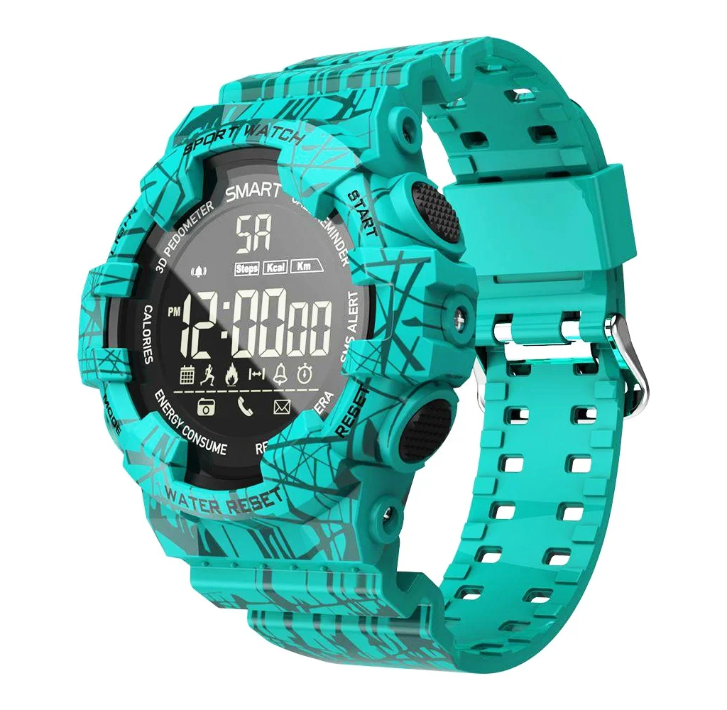 Часы CARCAM SMART WATCH EX16C фитнес-трекер, шагомер - Цвет: Голубой