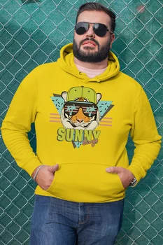 

Angemiel Wear Sunny Days Tiger Yellow Men 'S Hooded Sweatshirt