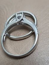 CC 925 anillos de plata para las mujeres, diseño Simple, doble apilable joyas a la moda para novia de boda anillo de compromiso de CC634