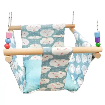 

Secure Canvas and Wooden Hanging Swing Seat Chair with a Baby, Infant, Kids Toys Indoor and Outdoor & Ready to use!..