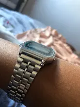 Reloj digital vintage para hombres y mujeres, pulsera con pantalla led electrónica de oro y plata para militares, en color negro, ideal para deportes y regalo