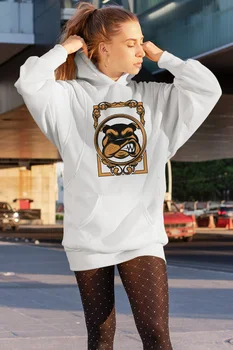 

Angemiel Wear Framed Dog White Dress Sweatshirt Tunik