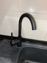 Faucet-Mixer Kitchen-Faucets Single-Holder Brass Black 360-Rotate Swivel Tap-7115