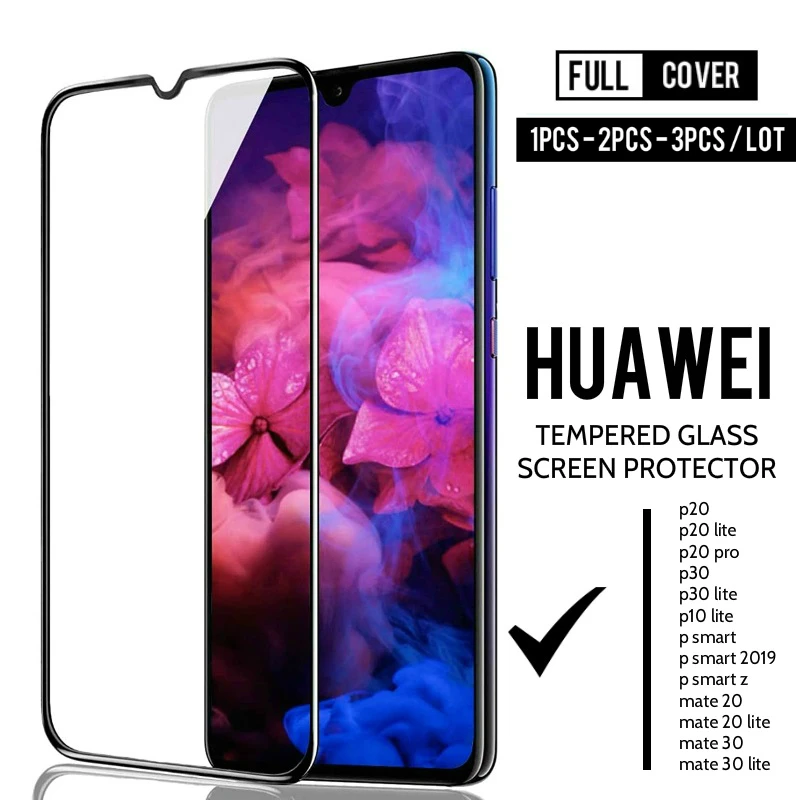 Закаленное стекло 9D для Huawei P30 Lite P20 Pro P smart Z 2019 Защитное Mate 20 30 Защитная пленка