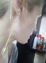 Uds.-Pendientes de Metal para mujer, joyería con personalidad, Clip para las orejas, Pendientes de borlas de hojas, regalo