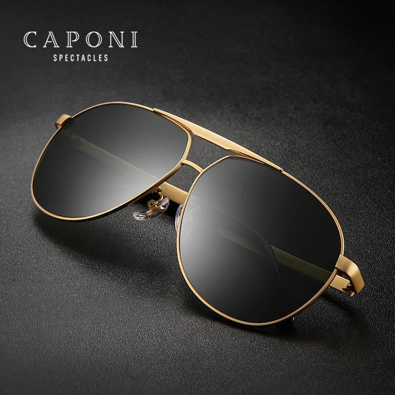 CAPONI Männer Sonnenbrille Fahren Polarisierte Brillen Pilot Klassische Marke Sonnenbrille Hohe Qualität Beschichtung Objektiv Driving Shades_voghion.com