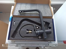 Tap Faucet-Mixer Sink Water-Purification Frap Dual-Handle Black Kitchen Rotation Letter-Design