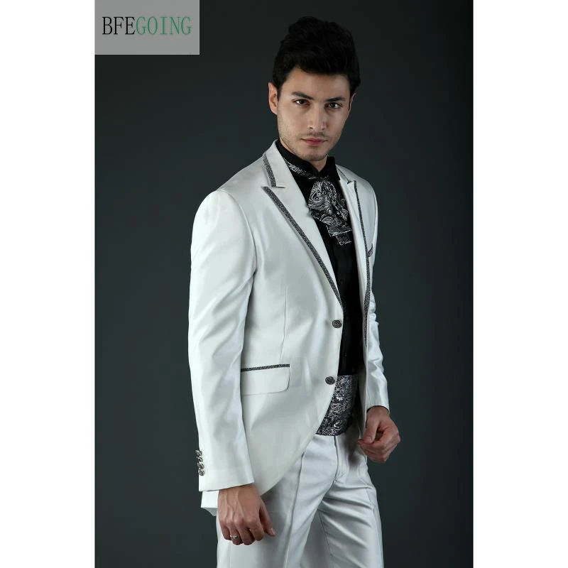 Ivory Regular Single Breasted Groom Wear Wedding Suit Bride Tuxedo+Pants Custom made