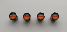 HAUSNN 4 unids/pack accesorios de coche para VW Audi Benz BMW Logotipo de bandera de Alemania etiqueta rueda de neumático válvula gorras madre cubre de estilo