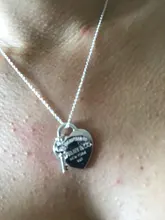 Collar de plata de ley S925 para mujer, colgante de llave plateada en forma de corazón, joyería popular clásica, regalo de vacaciones para pareja, 1:1