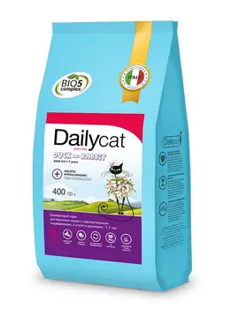 

Dailycat grain free adult Fuser. For cats with duck and кроликом-400G x 2 PCs