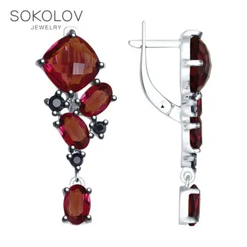 

SOKOLOV rings of silver with Swarovski crystals and cubic zirconia fashion jewelry 925 women's male, long drop earringswwith stoneswwith stoneswith stones, long earrings
