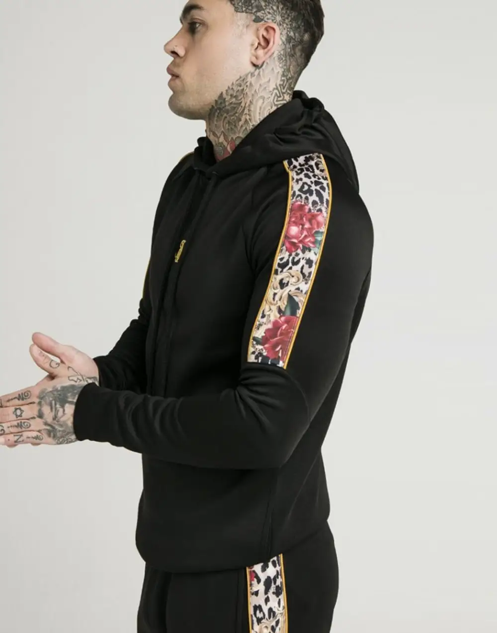 SikSilk Dani Alves реглан облегающая толстовка с капюшоном-черный