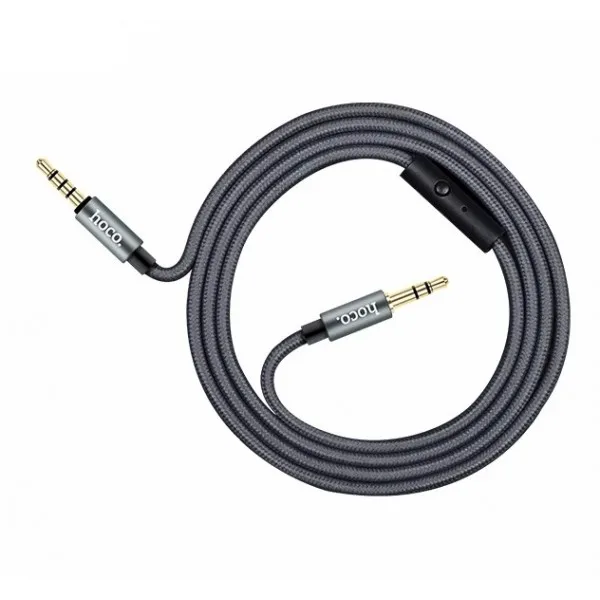 Кабель Hoco UPA04 Noble sound series AUX audio cable with Mic, 1m(Черный