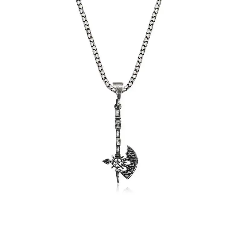 

Armagano 100% 925 Sterling Silver Small Axe Figured Male Necklace Quality and Original Male Amulets